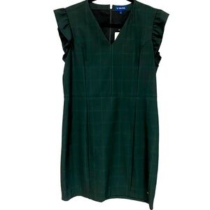 Allen Solly Dress Green Tartan Plaid Print Lined Dress Size XL New With Tags